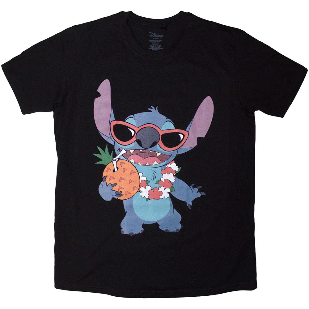 Disney - Stitch Pineapple Heren T-shirt - Zwart